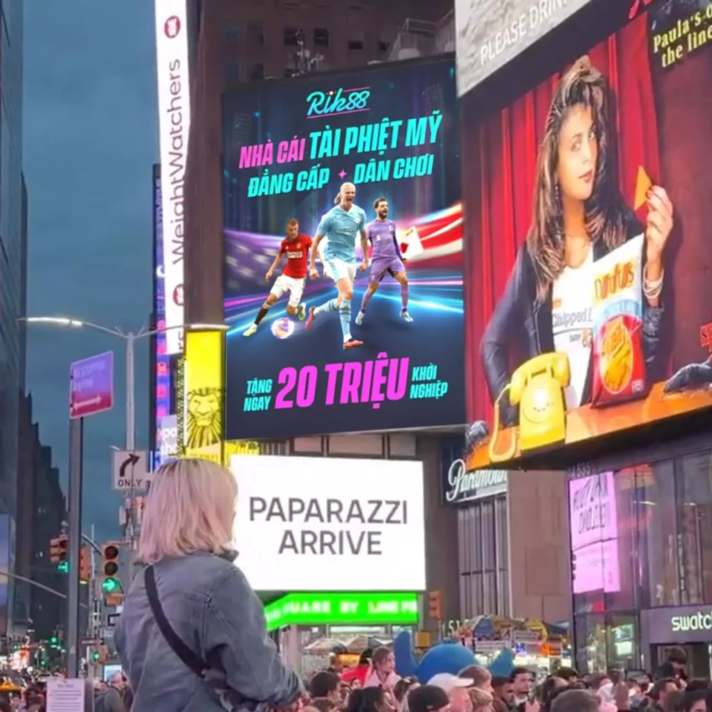 billboard rik88 tại mỹ, timesquare manhattan newyork